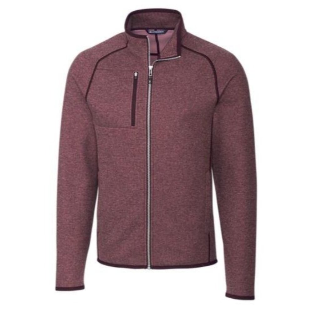 Cutter & Buck Full Zip Mainsail Jacket size Large Bordeaux Heather color